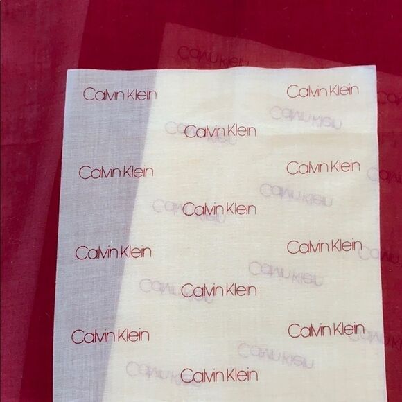 Calvin Klein ultra fine sheer burgundy beige scarf - Picture 1 of 6